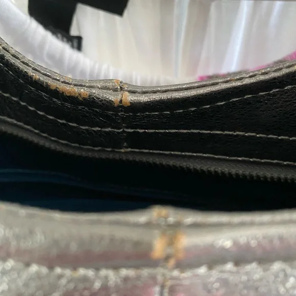 COACH DARK SILVER METALLIC BAG - Picture 6 of 8